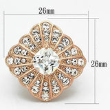 TK866 - IP Rose Gold(Ion Plating) Stainless Steel Ring with AAA Grade CZ  in Clear - Alamode