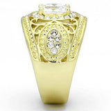 TK868 - IP Gold(Ion Plating) Stainless Steel Ring with AAA Grade CZ in Clear - Alamode - Flyclothing LLC