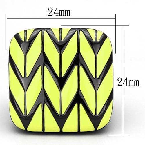 TK872 - IP Black(Ion Plating) Stainless Steel Ring with Epoxy in Topaz - Alamode - Flyclothing LLC