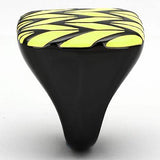 TK872 - IP Black(Ion Plating) Stainless Steel Ring with Epoxy in Topaz - Alamode - Flyclothing LLC