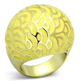 TK873 - IP Gold(Ion Plating) Stainless Steel Ring with Epoxy  in Topaz