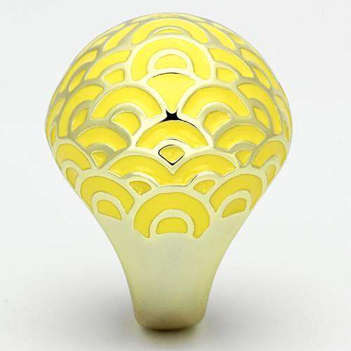 TK873 - IP Gold(Ion Plating) Stainless Steel Ring with Epoxy in Topaz - Alamode - Flyclothing LLC