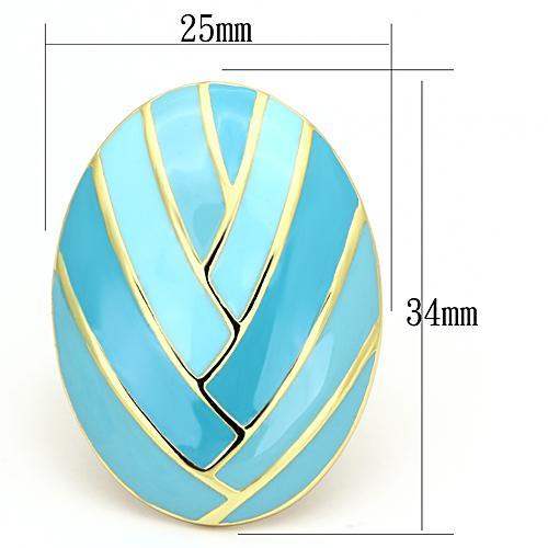 TK874 - IP Gold(Ion Plating) Stainless Steel Ring with Epoxy in Multi Color - Alamode - Flyclothing LLC