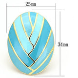 TK874 - IP Gold(Ion Plating) Stainless Steel Ring with Epoxy  in Multi Color - Alamode