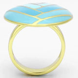 TK874 - IP Gold(Ion Plating) Stainless Steel Ring with Epoxy in Multi Color - Alamode - Flyclothing LLC