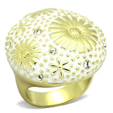 TK875 - IP Gold(Ion Plating) Stainless Steel Ring with Top Grade Crystal  in Clear