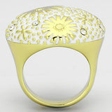 TK875 - IP Gold(Ion Plating) Stainless Steel Ring with Top Grade Crystal  in Clear - Alamode