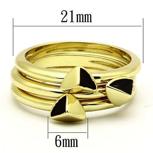 TK876 - IP Gold(Ion Plating) Stainless Steel Ring with Epoxy in Jet - Alamode - Flyclothing LLC