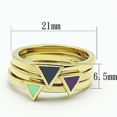 TK877 - IP Gold(Ion Plating) Stainless Steel Ring with Epoxy in Multi Color - Alamode - Flyclothing LLC
