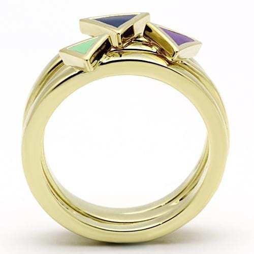 TK877 - IP Gold(Ion Plating) Stainless Steel Ring with Epoxy in Multi Color - Alamode - Flyclothing LLC