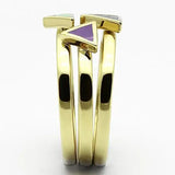 TK877 - IP Gold(Ion Plating) Stainless Steel Ring with Epoxy in Multi Color - Alamode - Flyclothing LLC