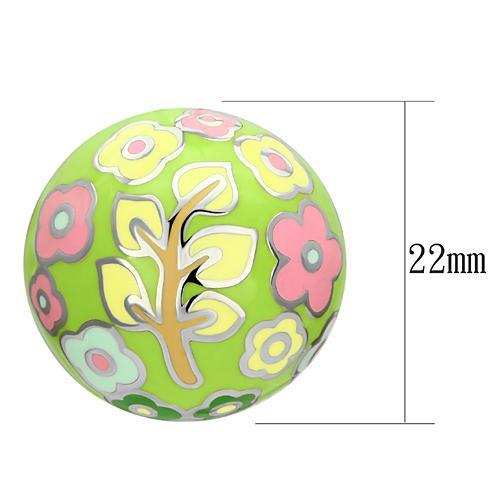 TK895 - High polished (no plating) Stainless Steel Earrings with Epoxy in Multi Color - Alamode - Flyclothing LLC