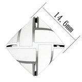 TK896 - High polished (no plating) Stainless Steel Earrings with Epoxy in White - Alamode - Flyclothing LLC