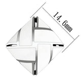 TK896 - High polished (no plating) Stainless Steel Earrings with Epoxy  in White - Alamode