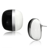 TK898 - High polished (no plating) Stainless Steel Earrings with Epoxy in Multi Color - Alamode - Flyclothing LLC