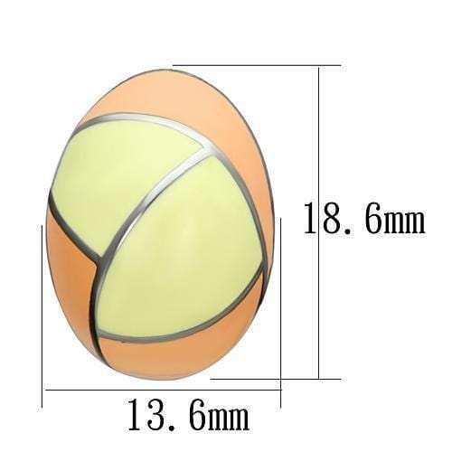 TK899 - High polished (no plating) Stainless Steel Earrings with Epoxy in Multi Color - Alamode - Flyclothing LLC