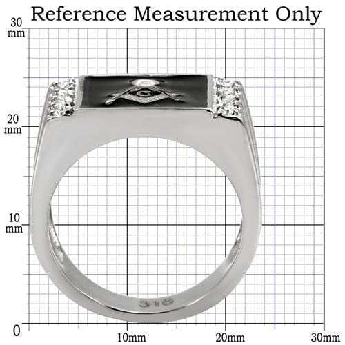 TK8X030 - High polished (no plating) Stainless Steel Ring with AAA Grade CZ in Clear - Alamode - Flyclothing LLC