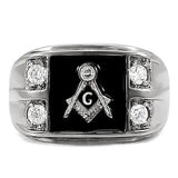 TK8X031 - High polished (no plating) Stainless Steel Ring with AAA Grade CZ  in Clear - Alamode