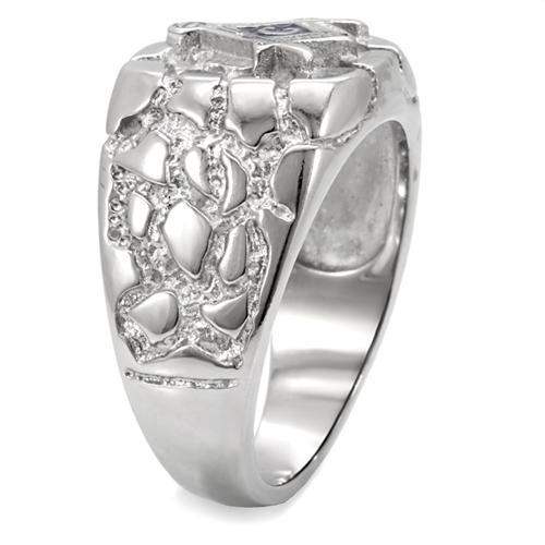 TK8X039 - High polished (no plating) Stainless Steel Ring with No Stone - Alamode - Flyclothing LLC