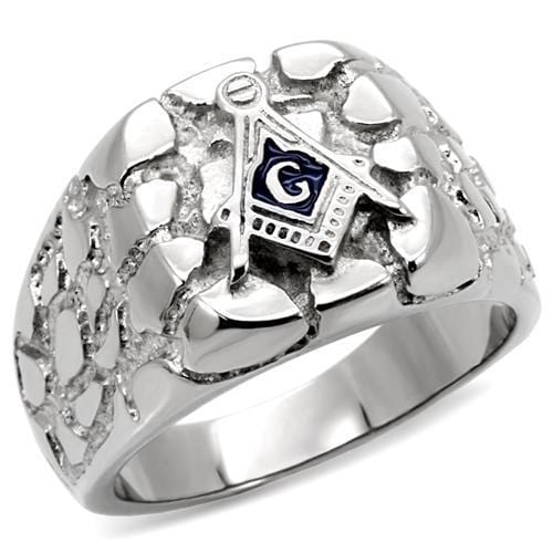 TK8X039 - High polished (no plating) Stainless Steel Ring with No Stone - Alamode