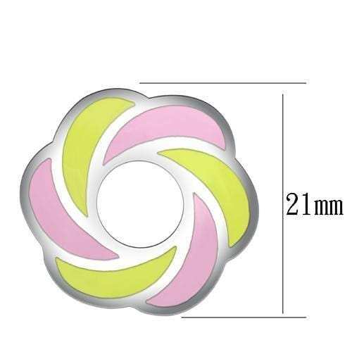 TK904 - High polished (no plating) Stainless Steel Earrings with Epoxy in Multi Color - Alamode - Flyclothing LLC