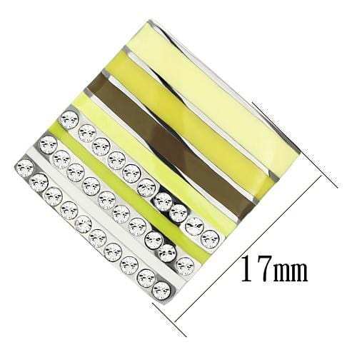 TK909 - High polished (no plating) Stainless Steel Earrings with Top Grade Crystal in Clear - Alamode - Flyclothing LLC