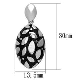 TK912 - High polished (no plating) Stainless Steel Earrings with Epoxy in Jet - Alamode - Flyclothing LLC