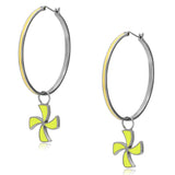 TK914 - High polished (no plating) Stainless Steel Earrings with Epoxy  in Multi Color - Alamode