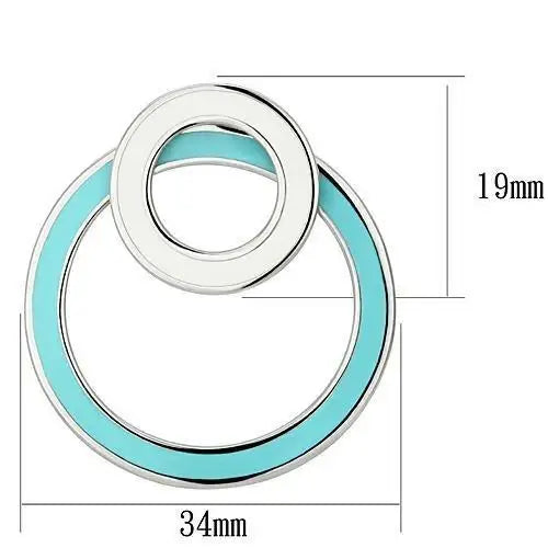 TK916 - High polished (no plating) Stainless Steel Earrings with Epoxy in Multi Color - Alamode - Flyclothing LLC
