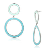 TK917 - High polished (no plating) Stainless Steel Earrings with Epoxy in Multi Color - Alamode - Flyclothing LLC