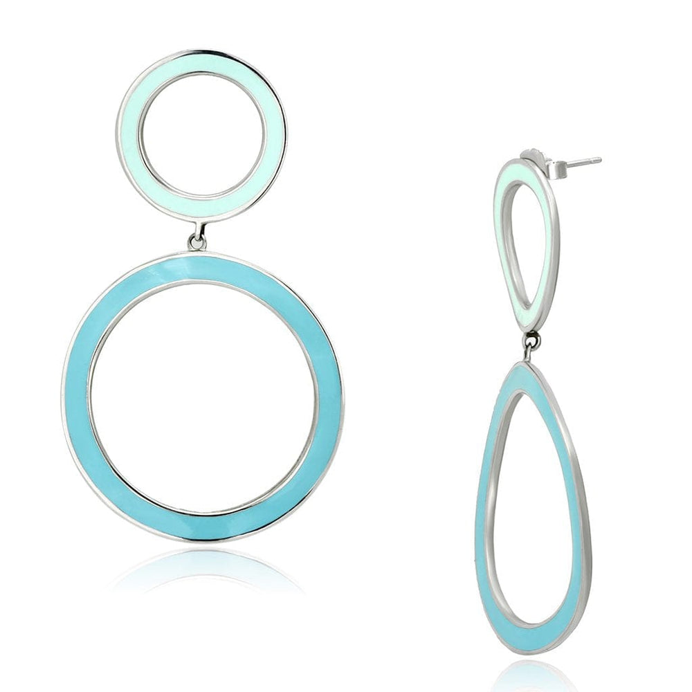 TK917 - High polished (no plating) Stainless Steel Earrings with Epoxy  in Multi Color - Alamode