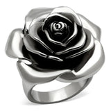 TK923 - High polished (no plating) Stainless Steel Ring with Epoxy in Jet - Alamode - Flyclothing LLC