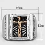 TK951 - Two-Tone IP Rose Gold Stainless Steel Ring with AAA Grade CZ in Clear - Alamode - Flyclothing LLC