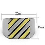 TK952 - Two-Tone IP Gold (Ion Plating) Stainless Steel Ring with No Stone - Alamode