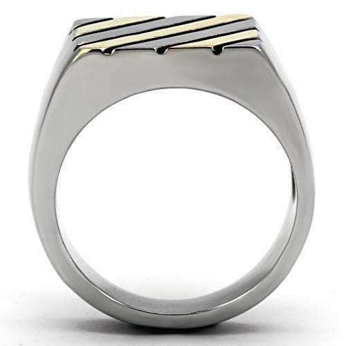 TK952 - Two-Tone IP Gold (Ion Plating) Stainless Steel Ring with No Stone - Alamode - Flyclothing LLC