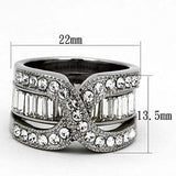TK970 - High polished (no plating) Stainless Steel Ring with Top Grade Crystal in Clear - Alamode - Flyclothing LLC