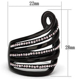 TK977 - IP Black(Ion Plating) Stainless Steel Ring with Top Grade Crystal in Light Rose - Alamode - Flyclothing LLC