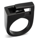TK989 - IP Black(Ion Plating) Stainless Steel Ring with No Stone - Alamode
