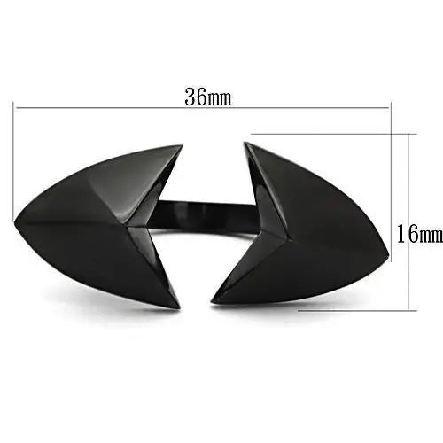 TK990 - IP Black(Ion Plating) Stainless Steel Ring with No Stone - Alamode - Flyclothing LLC
