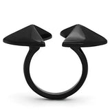 TK990 - IP Black(Ion Plating) Stainless Steel Ring with No Stone - Alamode - Flyclothing LLC