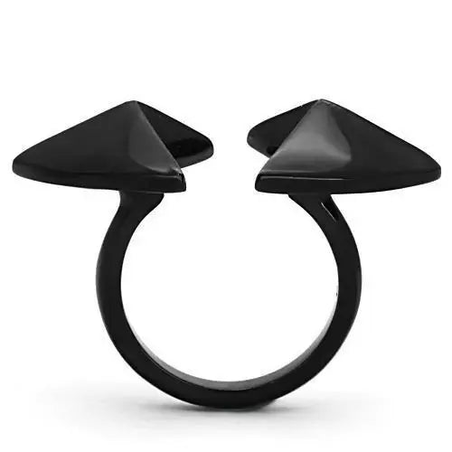 TK990 - IP Black(Ion Plating) Stainless Steel Ring with No Stone - Alamode - Flyclothing LLC