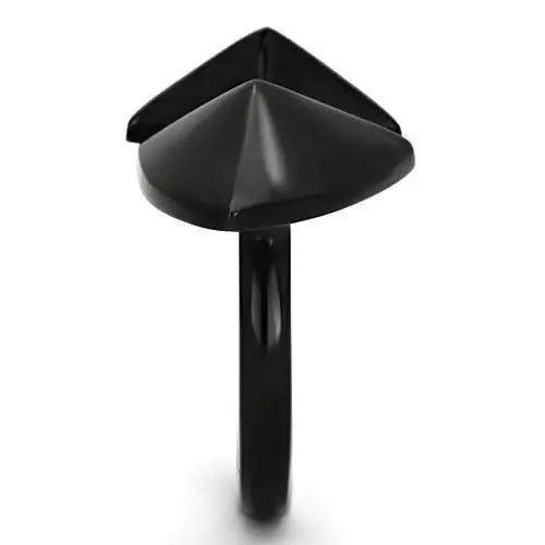 TK990 - IP Black(Ion Plating) Stainless Steel Ring with No Stone - Alamode - Flyclothing LLC