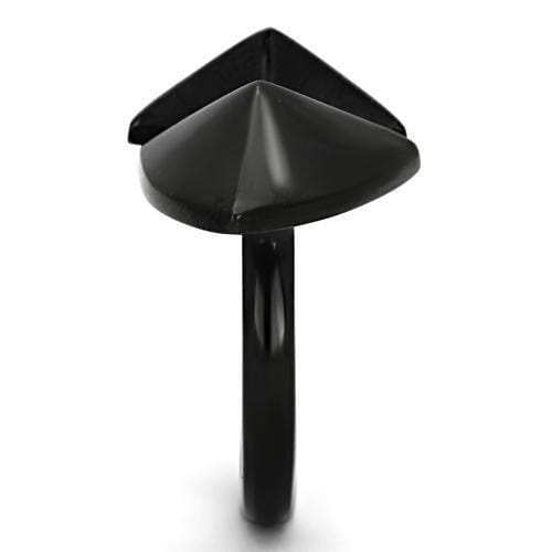 TK990 - IP Black(Ion Plating) Stainless Steel Ring with No Stone - Alamode - Flyclothing LLC