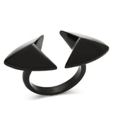 TK990 - IP Black(Ion Plating) Stainless Steel Ring with No Stone - Alamode - Flyclothing LLC