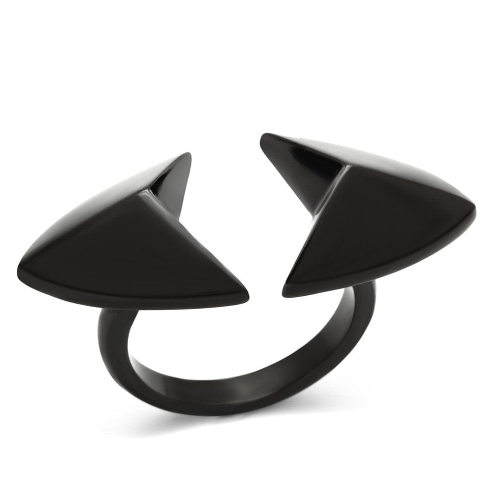 TK990 - IP Black(Ion Plating) Stainless Steel Ring with No Stone - Alamode