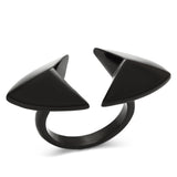 TK990 - IP Black(Ion Plating) Stainless Steel Ring with No Stone - Alamode