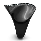 TK991 - IP Black(Ion Plating) Stainless Steel Ring with Top Grade Crystal in Sea Blue - Alamode - Flyclothing LLC