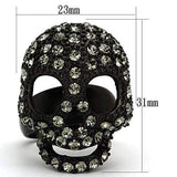 TK992 - IP Black(Ion Plating) Stainless Steel Ring with Top Grade Crystal in Black Diamond - Alamode - Flyclothing LLC