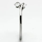 TK995 - High polished (no plating) Stainless Steel Ring with AAA Grade CZ in Clear - Alamode - Flyclothing LLC
