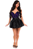 Daisy Corsets Top Drawer 2 PC Purple/Black Lace Steel Boned Corset & Satin Skirt Set - Daisy Corsets